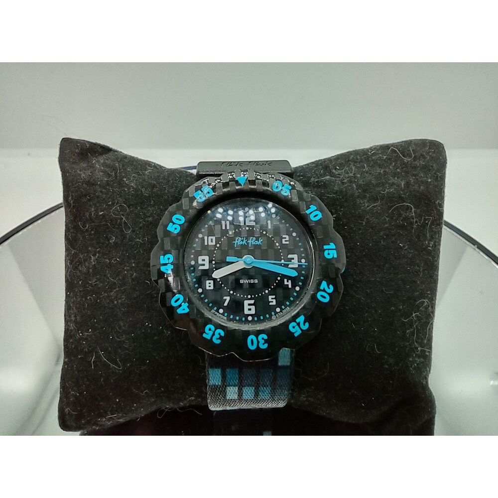 Blue Black Flik Flak Watch